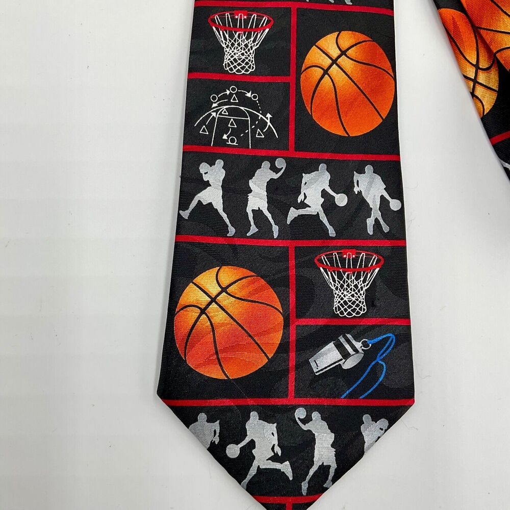Steven Harris Basketball Necktie Tie Hoops Net Sports Coach Novelty Players Blac
